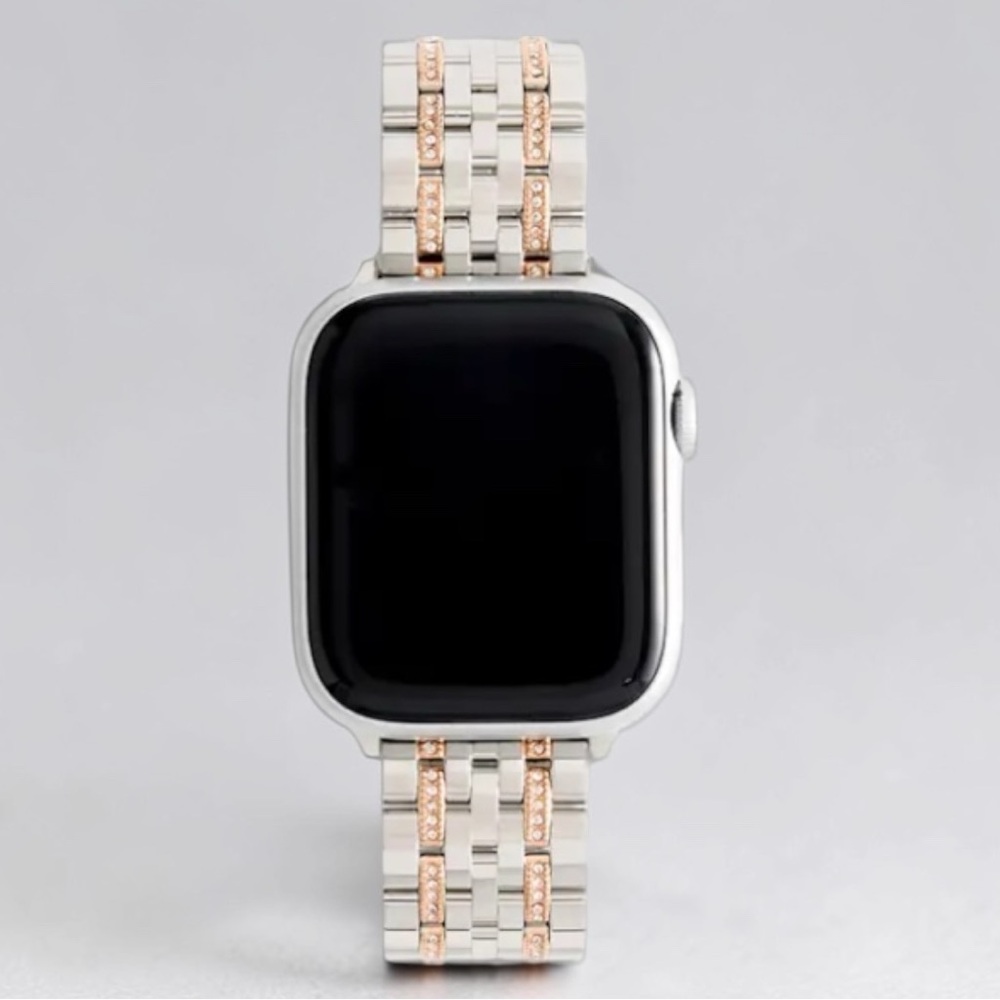 QUINCE Stainless Steel & Pave Bracelet Smartwatch Band in Silver/ Rose Gold